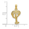 14K 2-D Textured Palm Tree Charm
