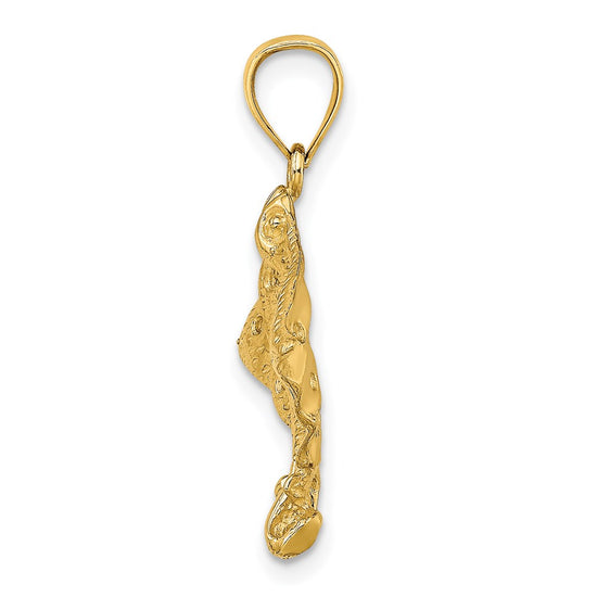 14K Spotted Eagle Ray with Holes Charm