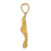 14K Spotted Eagle Ray with Holes Charm