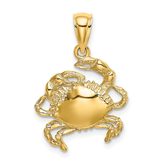 Gold Polished Crab Pendants