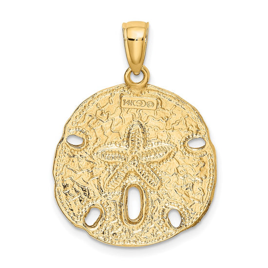 Gold Polished Sand Dollar Pendants