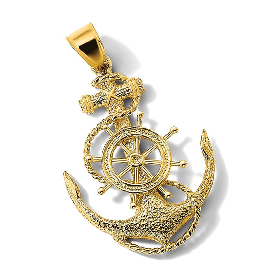 Gold Polished Anchor Pendants