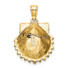 14K Textured Scallop Shell Charm