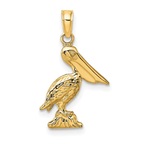 Gold Polished Pelican Pendants