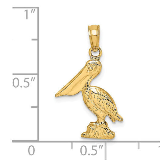 Gold Polished Pelican Pendants
