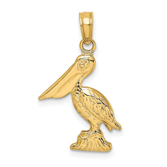 Gold Polished Pelican Pendants