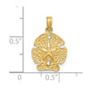 14K Polished Sand Dollar Charm