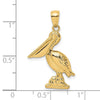 14K 3-D Pelican Standing Charm