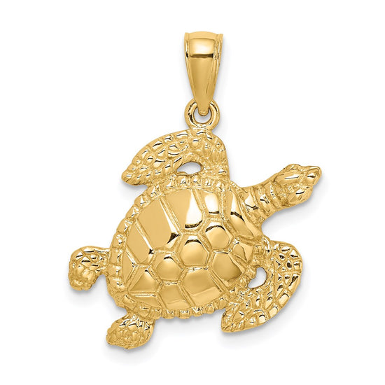 Gold Polished Turtle Pendants