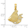 14K Textured Angelfish Charm