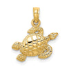 Gold Polished Turtle Pendants