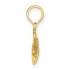 14K 2-D Engraved Striped Humu Humu Fish Charm