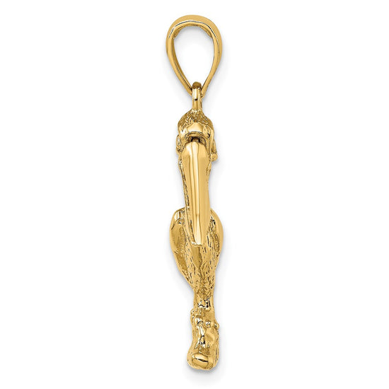 14K 3-D Large Standing Pelican with Moveable Mouth Charm