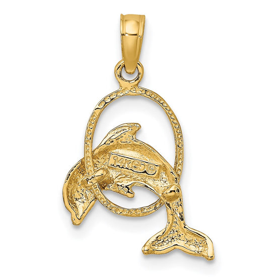 Gold Polished Dolphin Pendants