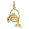 Gold Polished Dolphin Pendants