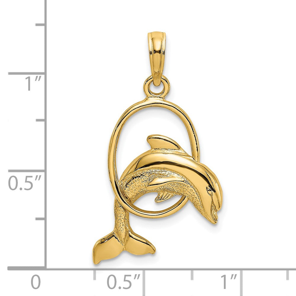 Gold Polished Dolphin Pendants
