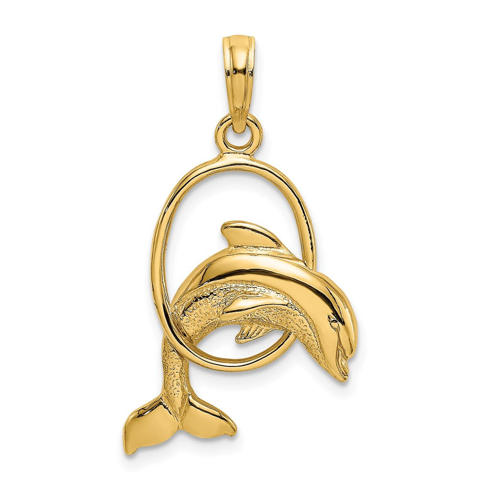 Gold Polished Dolphin Pendants