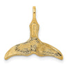 14K 3-D Polished Whale Tail Charm