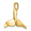 14K 3-D Polished Whale Tail Charm