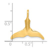 14K 3-D Polished Whale Tail Charm