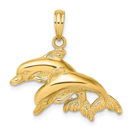 Gold Polished Dolphin Pendants