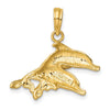 Gold Polished Dolphin Pendants