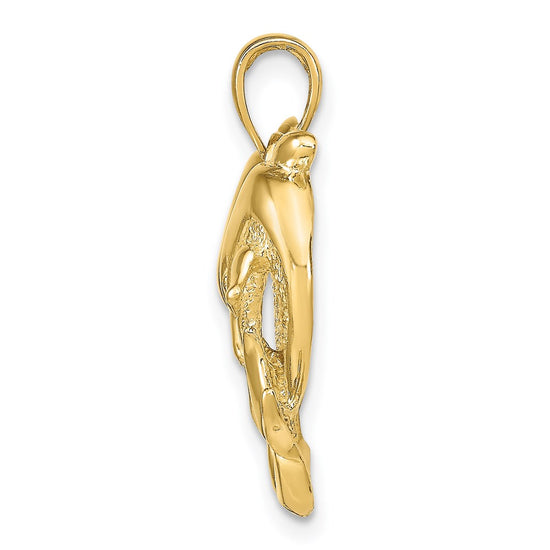 14k Twin Dolphins Pendant