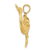 14K Polished Two Dolphins Together Charm