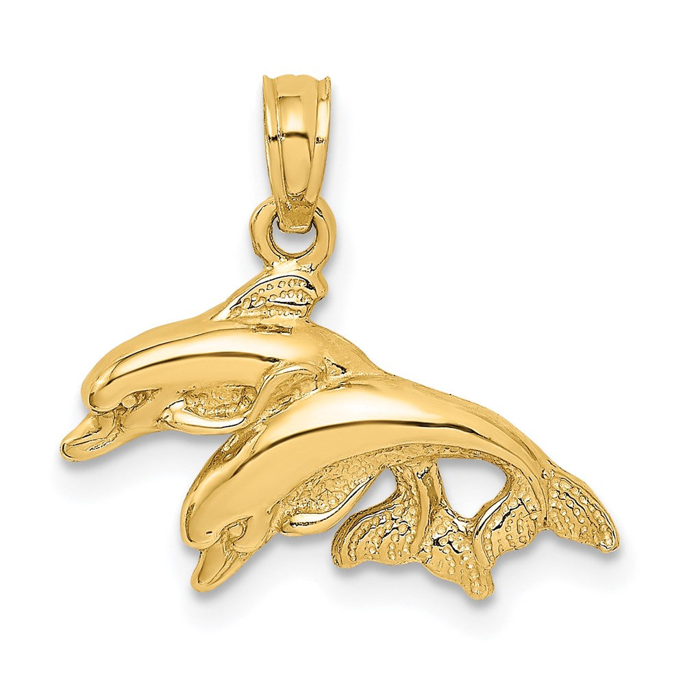 Gold Polished Dolphin Pendants