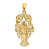 14K Textured Maine Lobster Charm