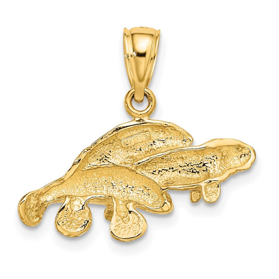 Gold Polished Manatee Pendants