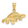14K Polished Triple Manatee Charm