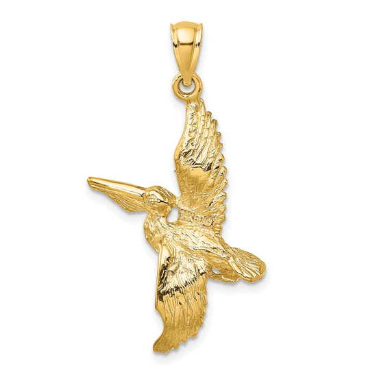 Gold Polished Pelican Pendants