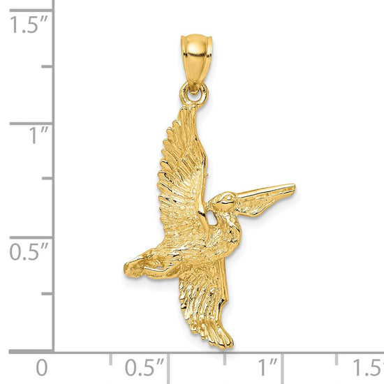 Gold Polished Pelican Pendants