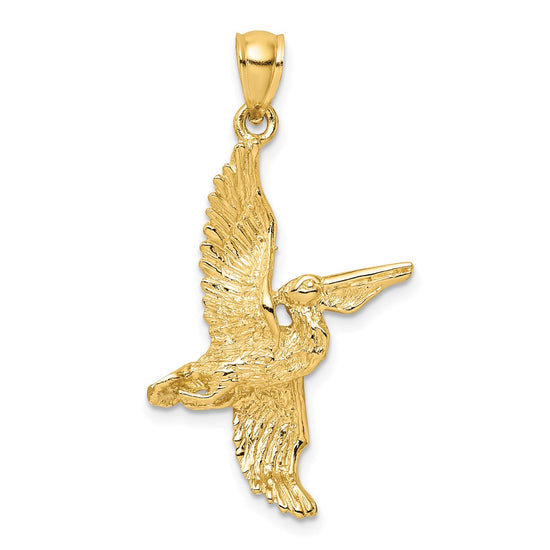 Gold Polished Pelican Pendants
