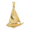 Gold Polished Sailboat Pendant