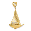 14K 3-D Polished Sailboat Charm
