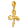 14K 3-D with 4 Blades Propeller Charm