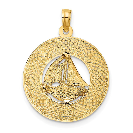14K SANIBEL with Sailboat Circle Charm
