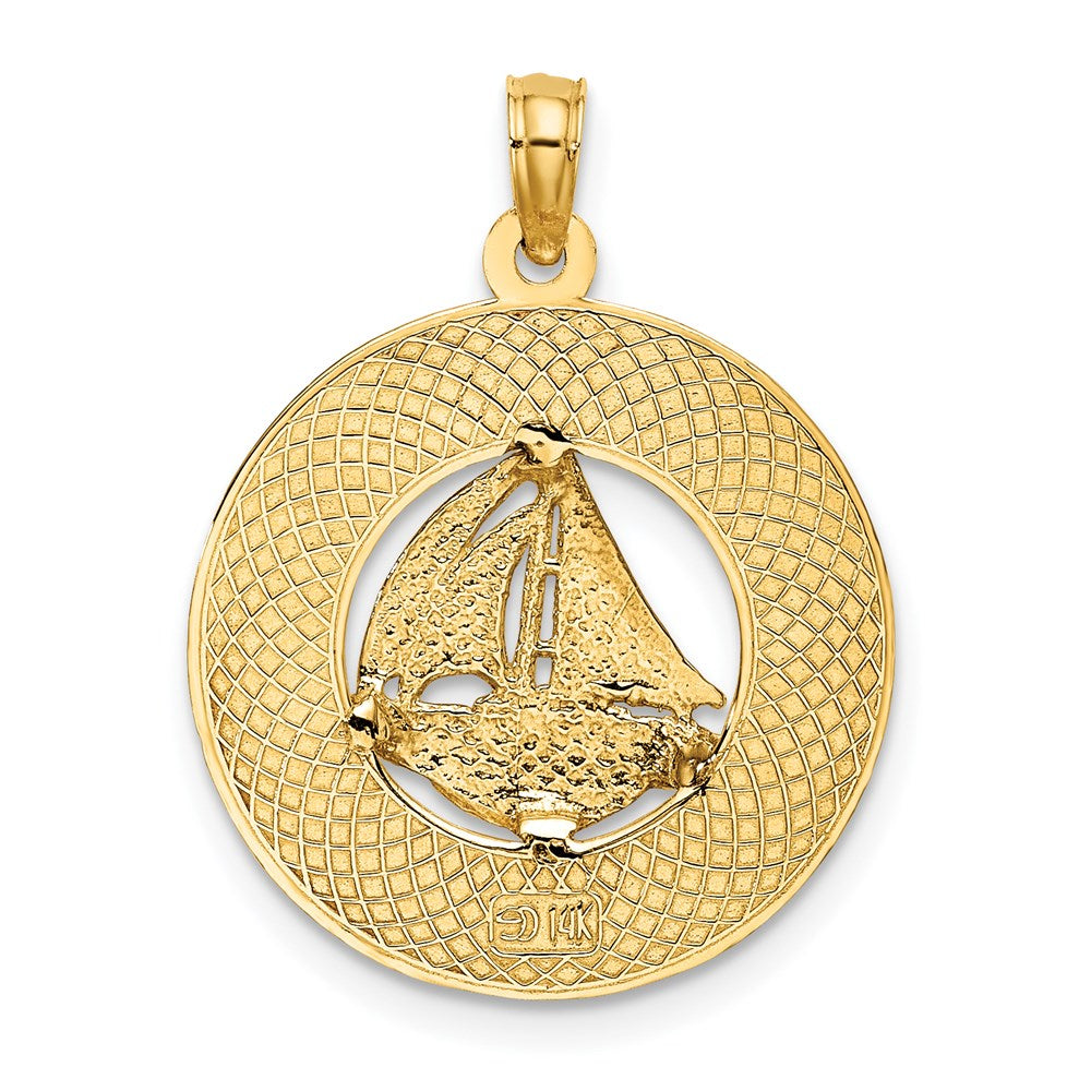 14K SANIBEL with Sailboat Circle Charm