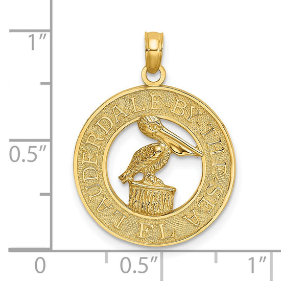 14K LAUDERDALE-BY-THE-SEA FL with Pelican Charm
