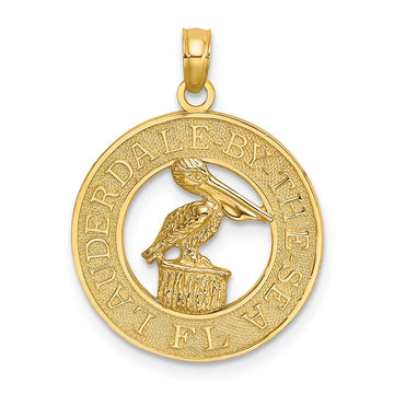 14K LAUDERDALE-BY-THE-SEA FL with Pelican Charm