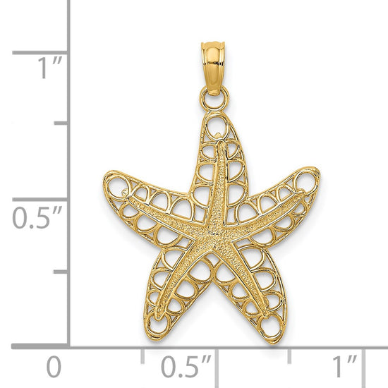 Gold Polished Starfish Pendants