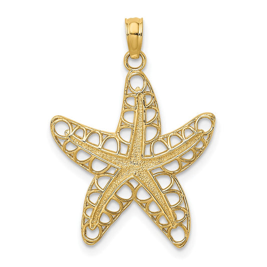 Gold Polished Starfish Pendants