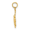 14K Textured Mini Sea Turtle and Kelp Charm