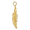 14K Large 3-D Lobster Pendant