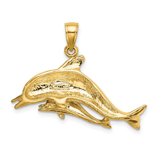 Gold Polished Dolphin Pendants