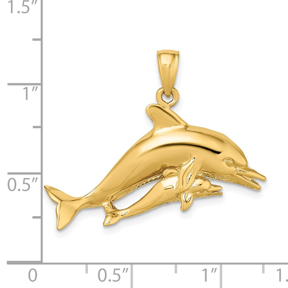Gold Polished Dolphin Pendants