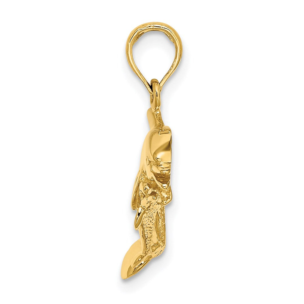 Gold Polished Dolphin Pendants