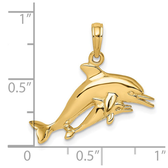 Gold Polished Dolphin Pendants